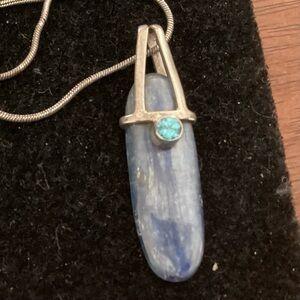 Space Modern Sterling Kyanite Pendant & Chain.